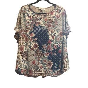 Southern lady women’s size 2X blue and white top